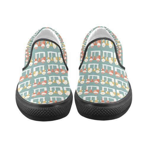 auto rickshaw  pattern Slip-on Canvas Shoes for Men/Large Size (Model 019)