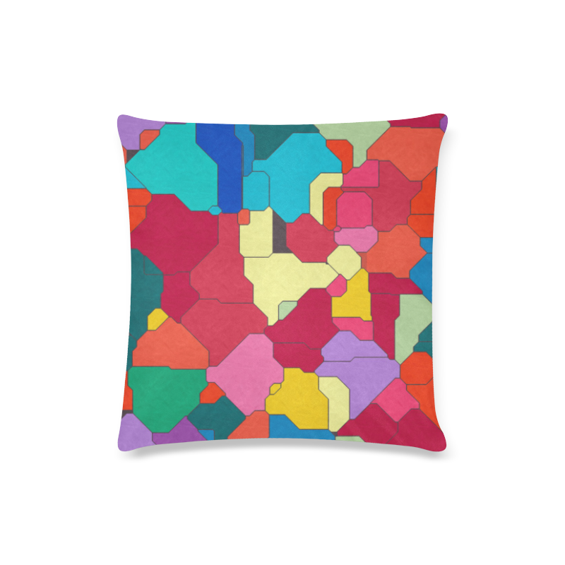 Colorful leather pieces Custom Zippered Pillow Case 16"x16"(Twin Sides)