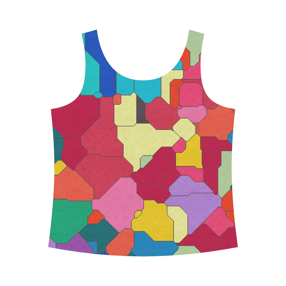 Colorful leather pieces All Over Print Tank Top for Women (Model T43)