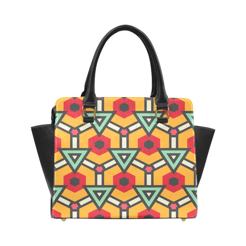 Triangles and hexagons pattern Classic Shoulder Handbag (Model 1653)