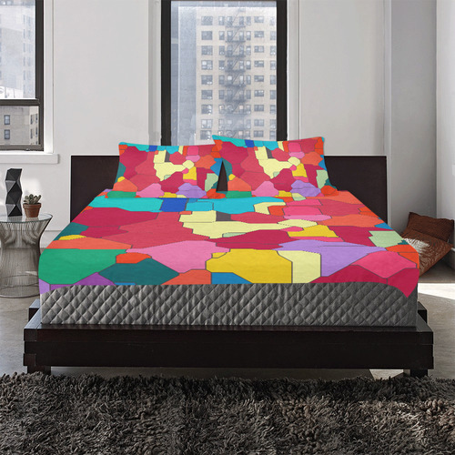 Colorful leather pieces 3-Piece Bedding Set