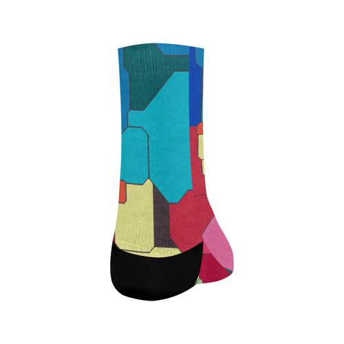 Colorful leather pieces Crew Socks