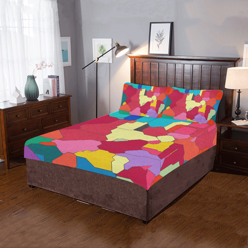Colorful leather pieces 3-Piece Bedding Set