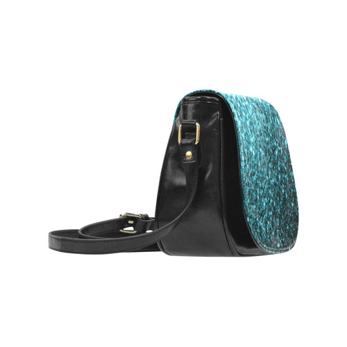 Beautiful Aqua blue glitter sparkles Classic Saddle Bag/Large (Model 1648)