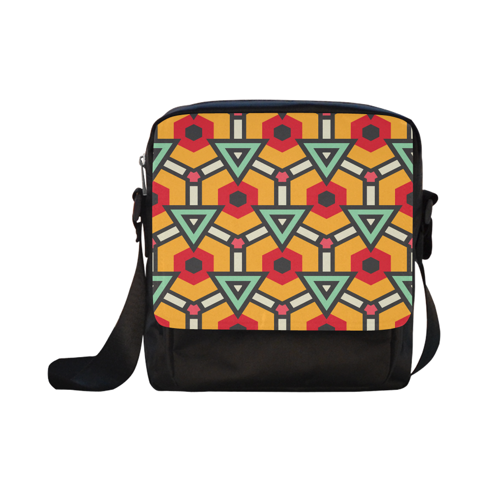 Triangles and hexagons pattern Crossbody Nylon Bags (Model 1633)