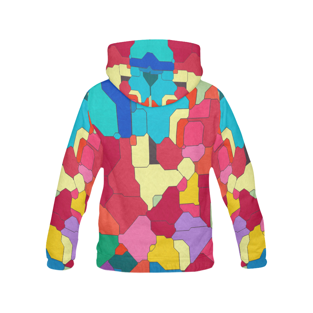 Colorful leather pieces All Over Print Hoodie for Women (USA Size) (Model H13)