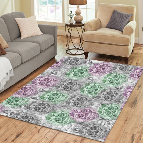 Skulls 1117B by JamColors Area Rug7'x5'