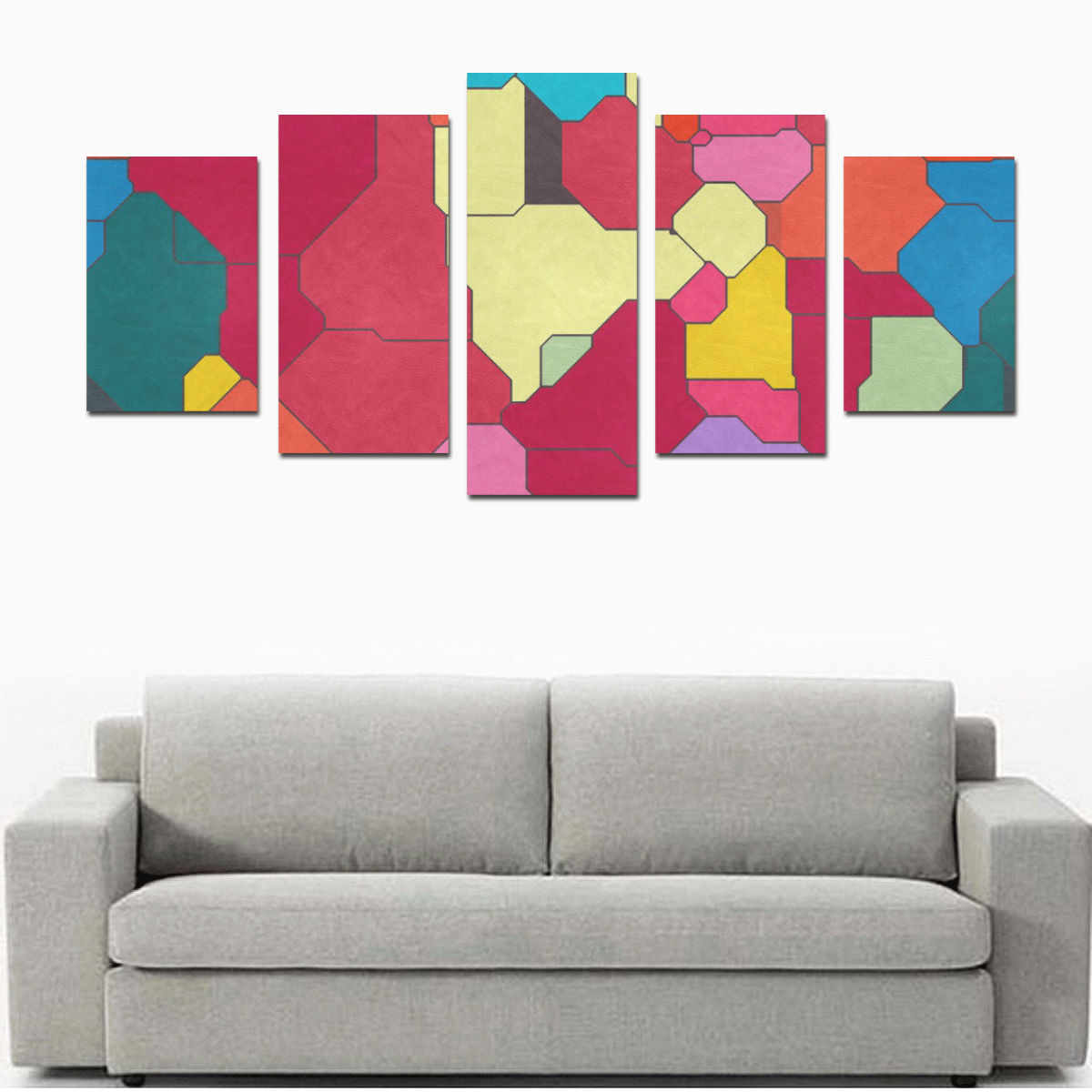 Colorful leather pieces Canvas Print Sets D (No Frame)