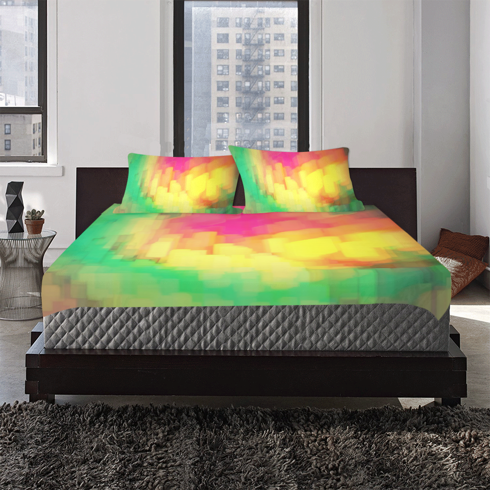 Pastel shapes painting 3-Piece Bedding Set