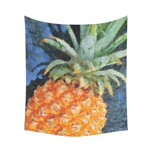 Pineapple Low Poly Tropical Triangles Cotton Linen Wall Tapestry 60"x 51"