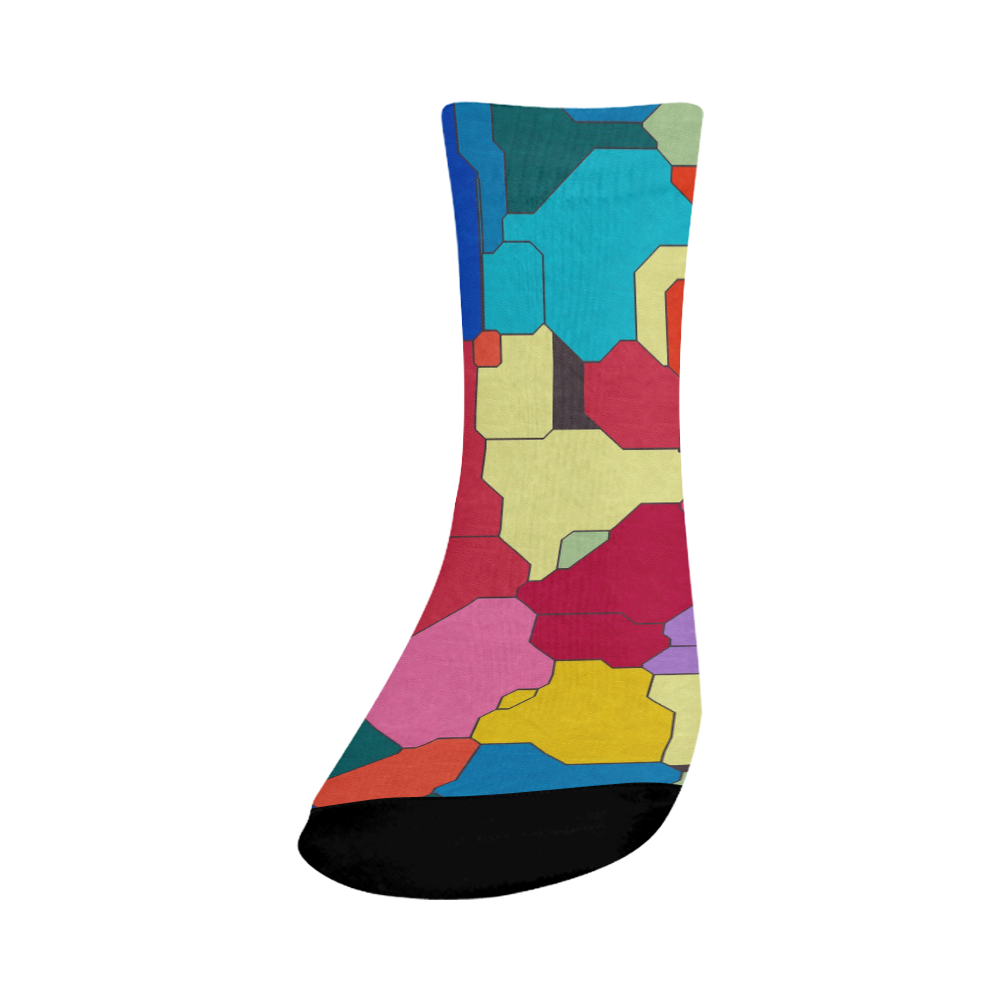 Colorful leather pieces Crew Socks