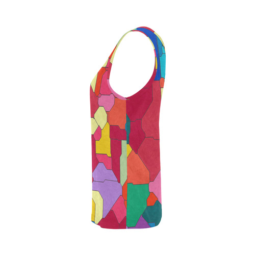 Colorful leather pieces All Over Print Tank Top for Women (Model T43)