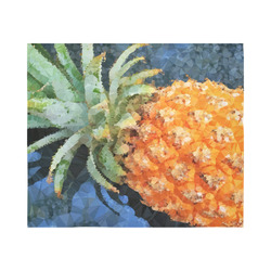 Pineapple Low Poly Tropical Triangles Cotton Linen Wall Tapestry 60"x 51"