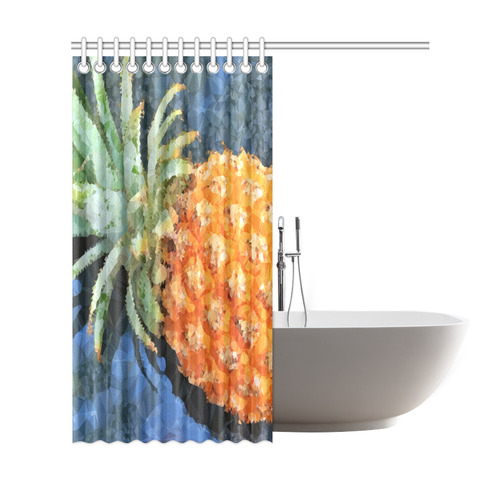 Pineapple Low Poly Tropical Triangles Shower Curtain 69"x72"