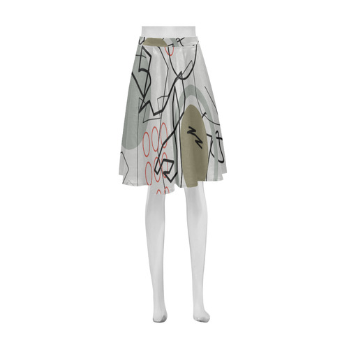 Abstract 8 pattern Athena Women's Short Skirt (Model D15)
