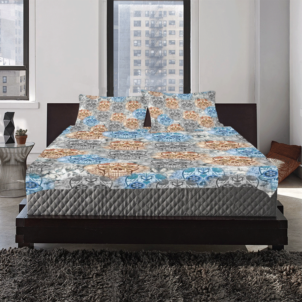 Skulls 1117A by JamColors 3-Piece Bedding Set