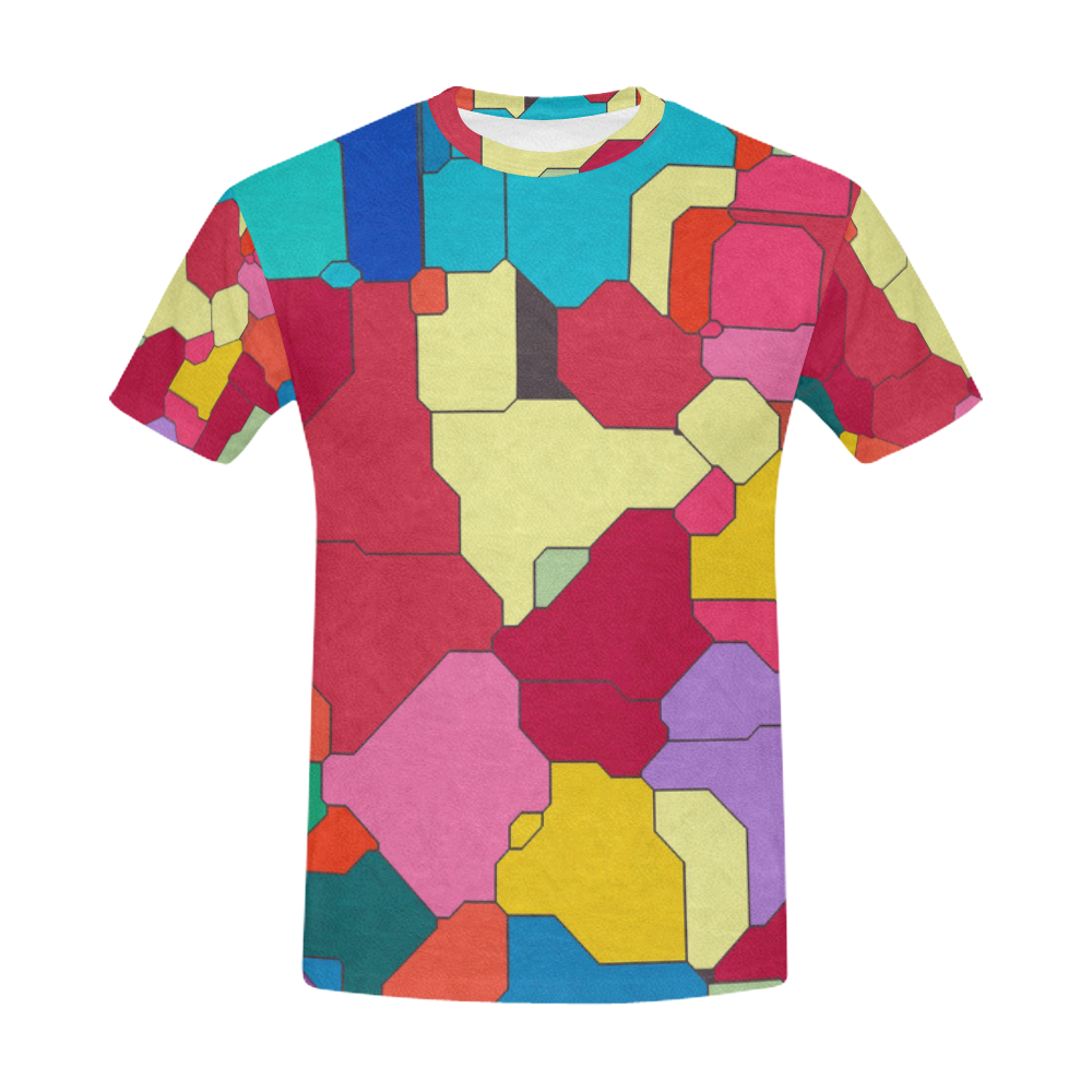 Colorful leather pieces All Over Print T-Shirt for Men (USA Size) (Model T40)