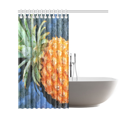 Pineapple Low Poly Tropical Triangles Shower Curtain 69"x70"