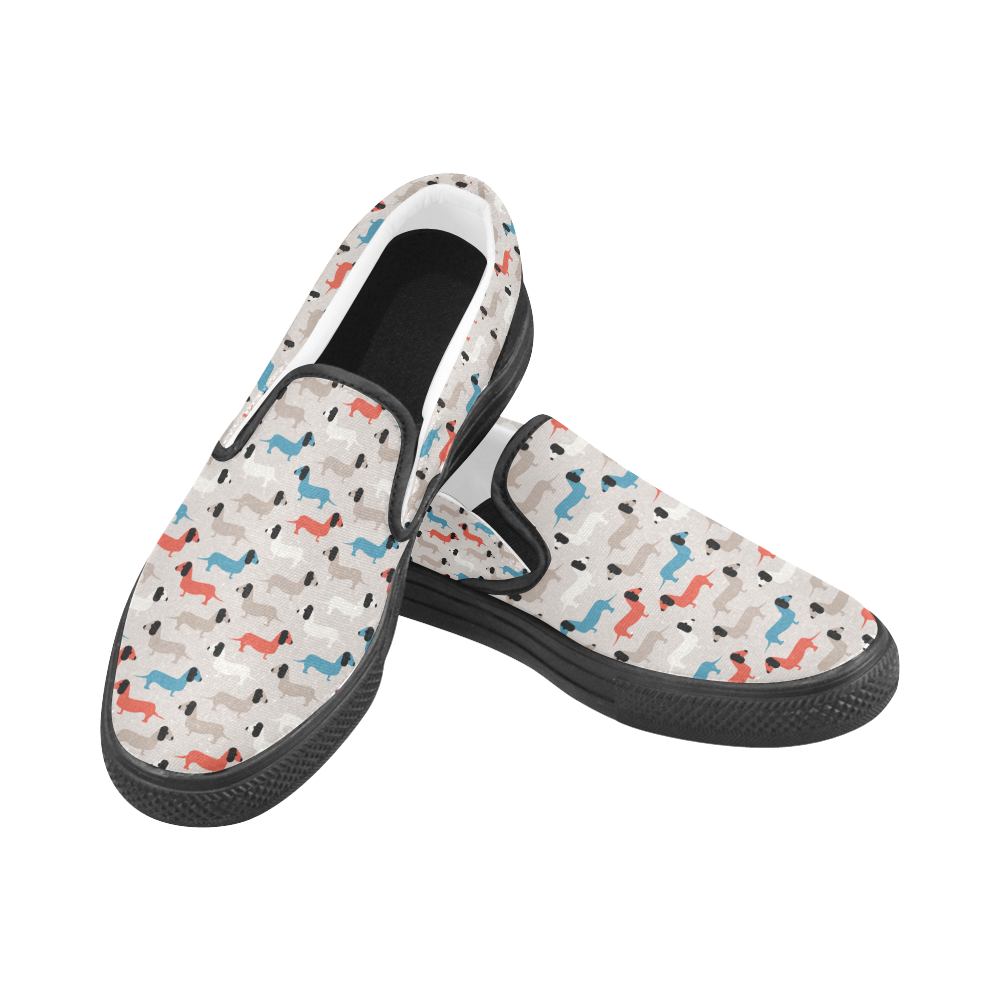 dogs Slip-on Canvas Shoes for Men/Large Size (Model 019)