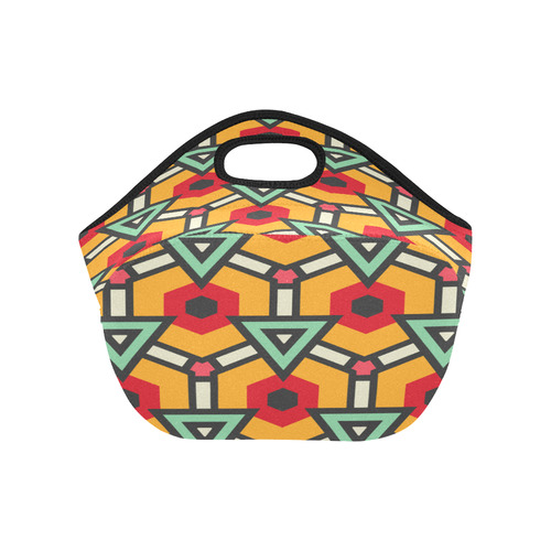 Triangles and hexagons pattern Neoprene Lunch Bag/Small (Model 1669)