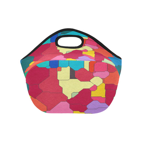 Colorful leather pieces Neoprene Lunch Bag/Small (Model 1669)