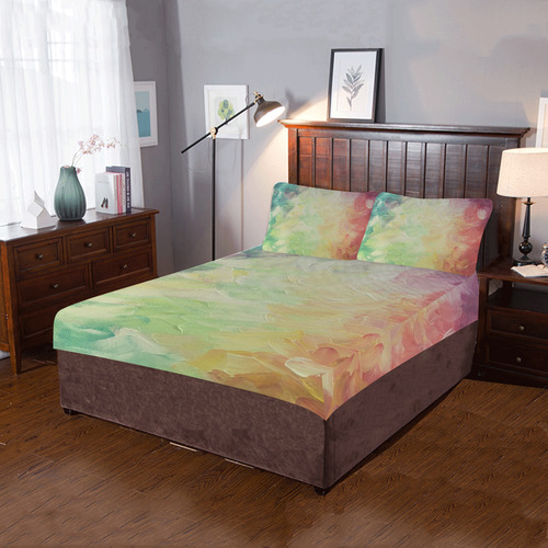 Painted canvas 3-Piece Bedding Set