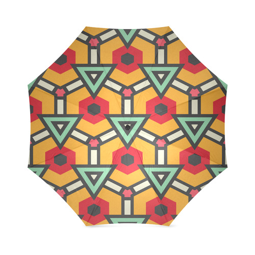 Triangles and hexagons pattern Foldable Umbrella (Model U01)
