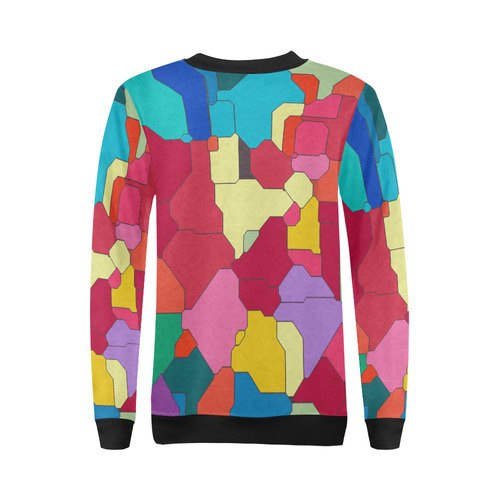 Colorful leather pieces All Over Print Crewneck Sweatshirt for Women (Model H18)