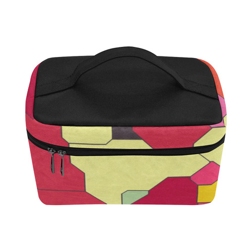 Colorful leather pieces Cosmetic Bag/Large (Model 1658)