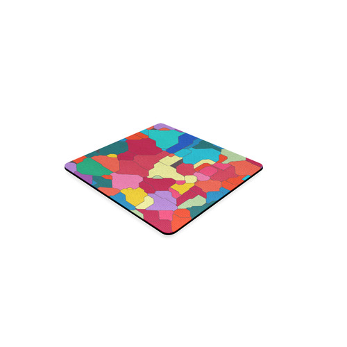 Colorful leather pieces Square Coaster