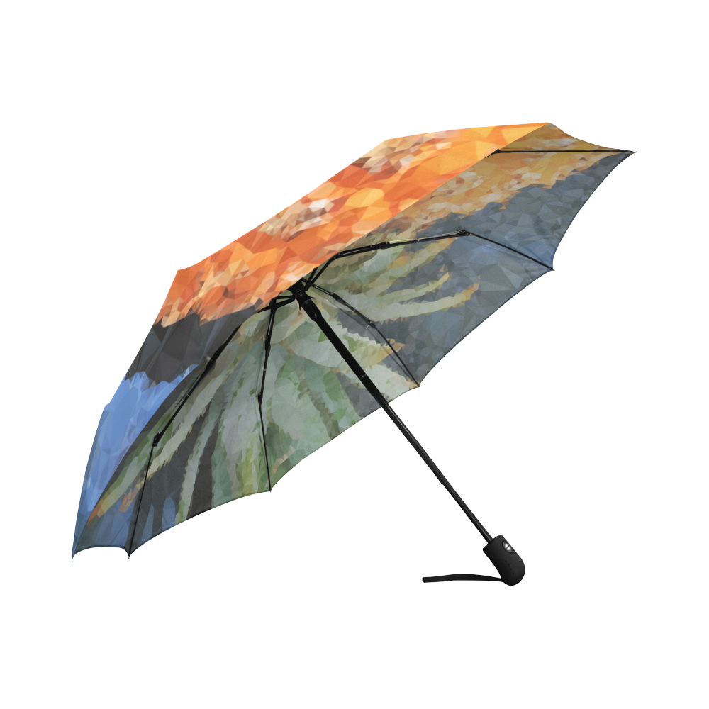 Pineapple Low Poly Tropical Triangles Auto-Foldable Umbrella (Model U04)