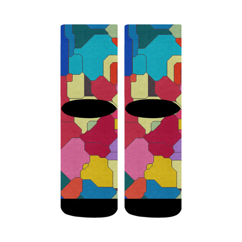 Colorful leather pieces Crew Socks