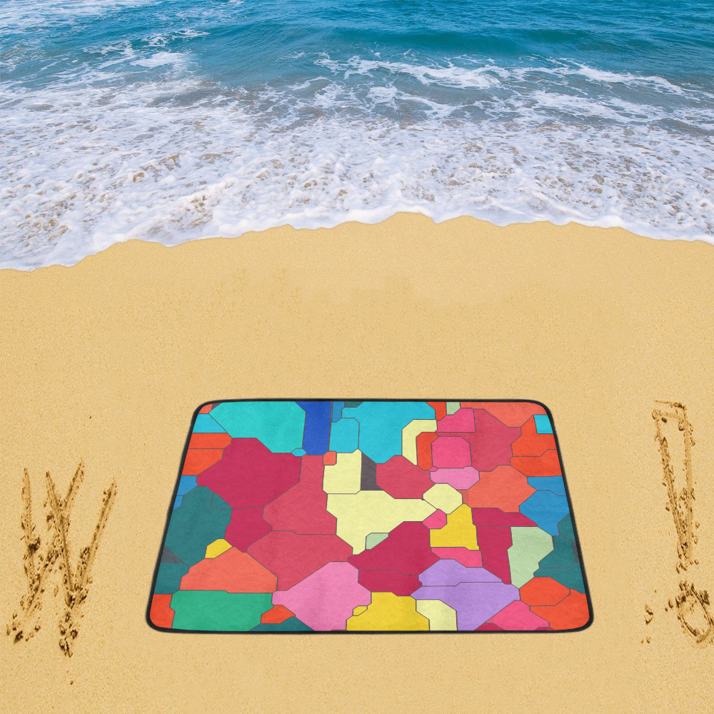 Colorful leather pieces Beach Mat 78"x 60"