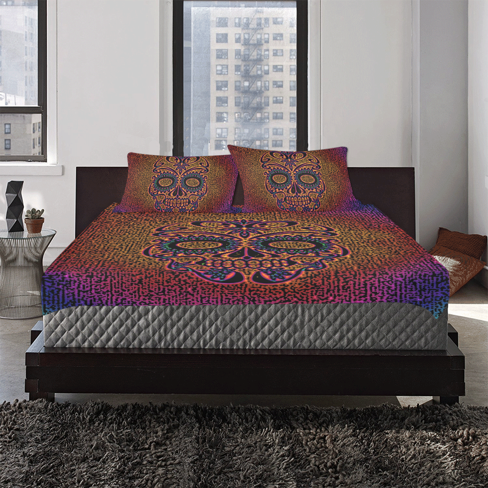 Skull20170534_by_JAMColors 3-Piece Bedding Set