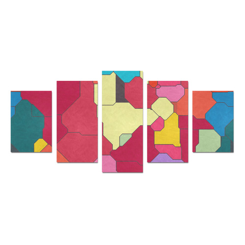 Colorful leather pieces Canvas Print Sets D (No Frame)