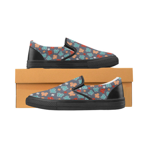butterfly pattern Slip-on Canvas Shoes for Men/Large Size (Model 019)
