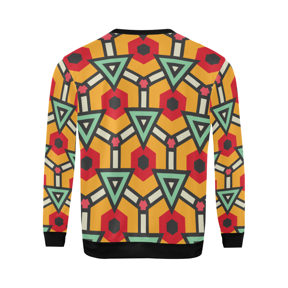 Triangles and hexagons pattern All Over Print Crewneck Sweatshirt for Men (Model H18)