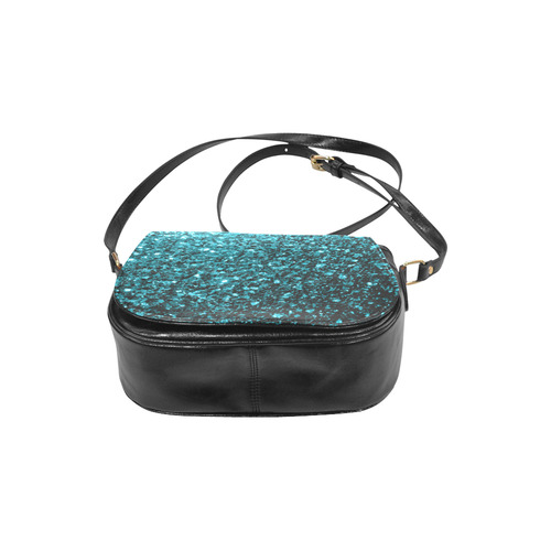 Beautiful Aqua blue glitter sparkles Classic Saddle Bag/Small (Model 1648)