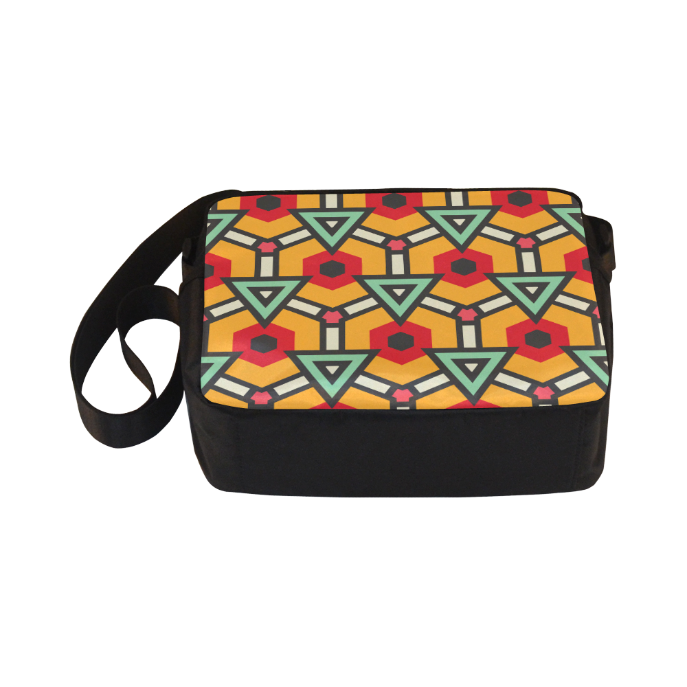 Triangles and hexagons pattern Classic Cross-body Nylon Bags (Model 1632)