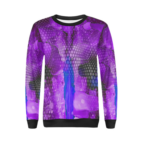 "Purple Vortex" All Over Print Crewneck Sweatshirt for Women (Model H18)