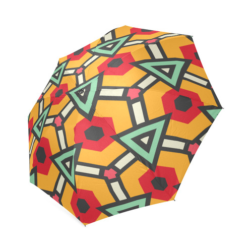 Triangles and hexagons pattern Foldable Umbrella (Model U01)