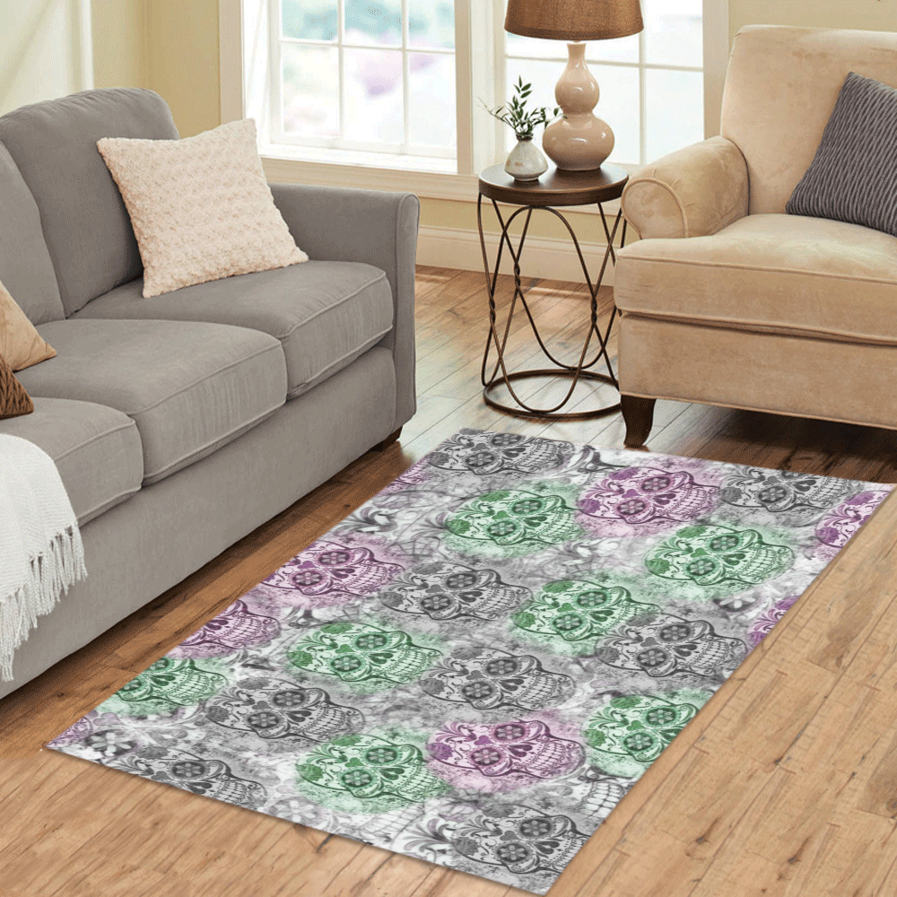 Skulls 1117B by JamColors Area Rug 5'x3'3''