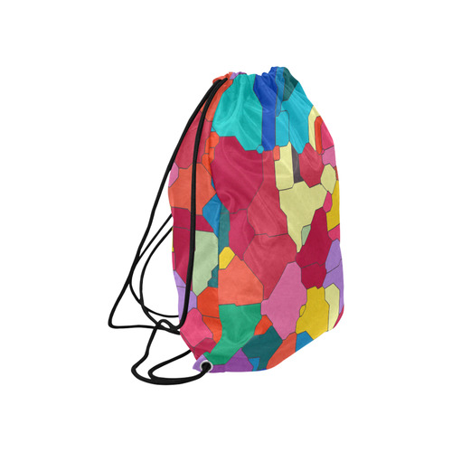 Colorful leather pieces Large Drawstring Bag Model 1604 (Twin Sides)  16.5"(W) * 19.3"(H)