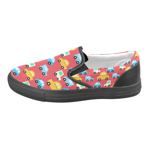 cartoon cars Slip-on Canvas Shoes for Men/Large Size (Model 019)