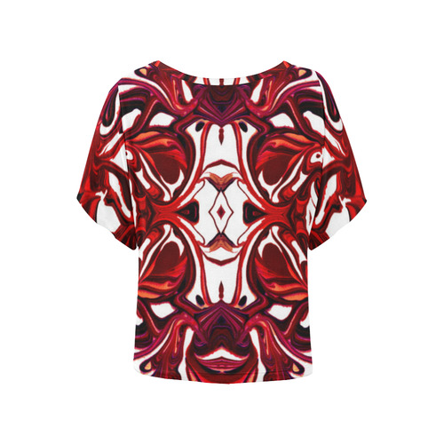 "Blood Webb" Women's Batwing-Sleeved Blouse T shirt (Model T44)