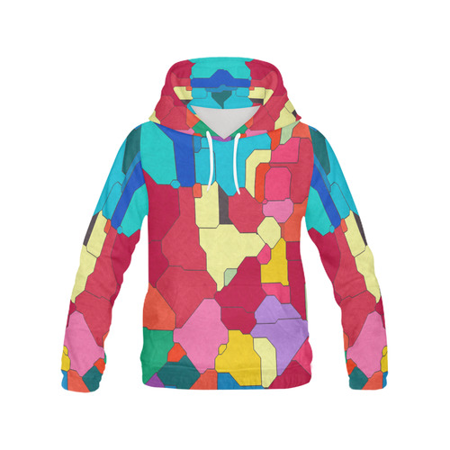 Colorful leather pieces All Over Print Hoodie for Women (USA Size) (Model H13)