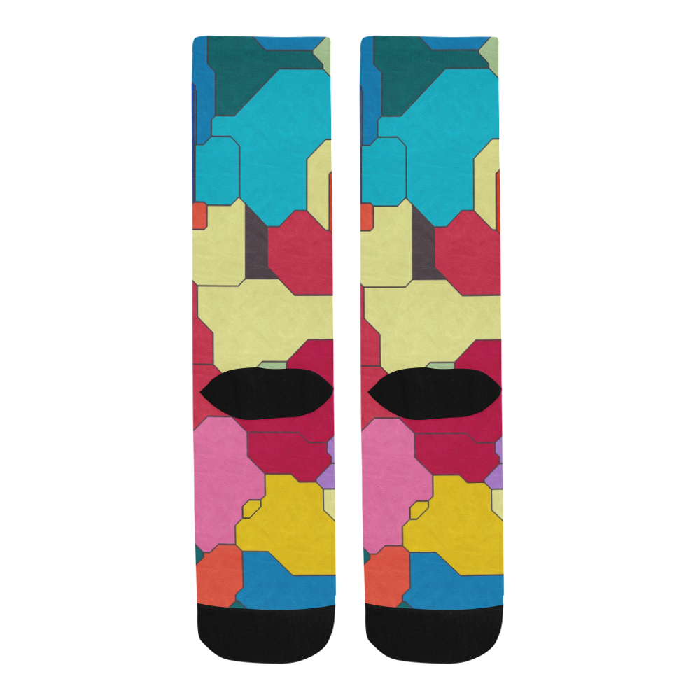 Colorful leather pieces Trouser Socks