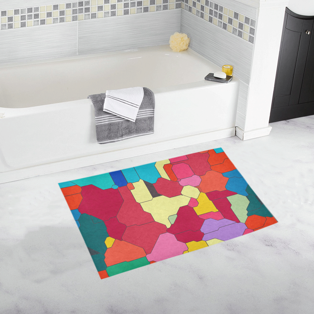 Colorful leather pieces Bath Rug 20''x 32''