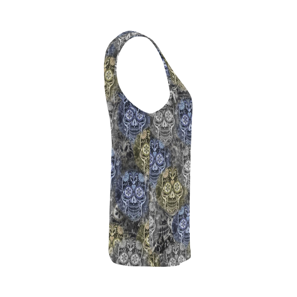 Skulls 1117C by JamColors All Over Print Tank Top for Women (Model T43)