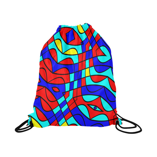 Colorful bent shapes Large Drawstring Bag Model 1604 (Twin Sides)  16.5"(W) * 19.3"(H)